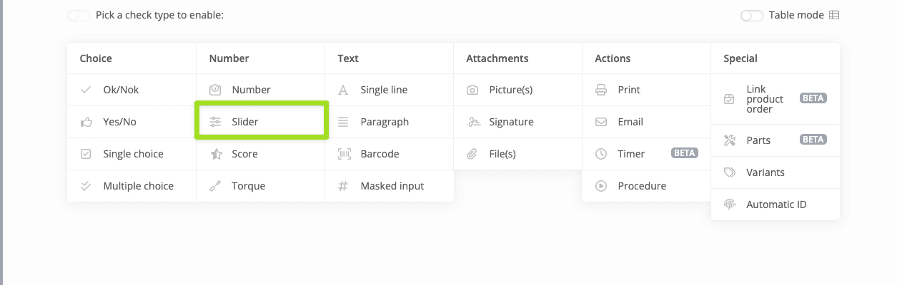 docs slider check
