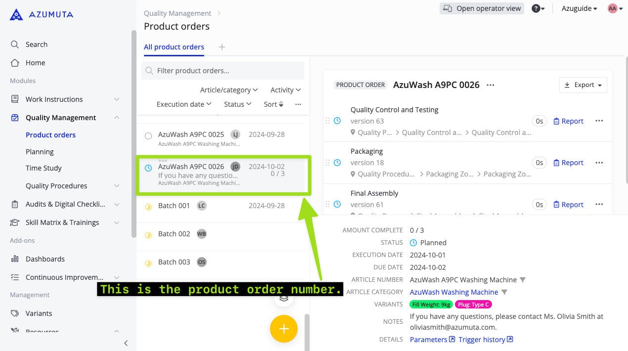 docs product order number