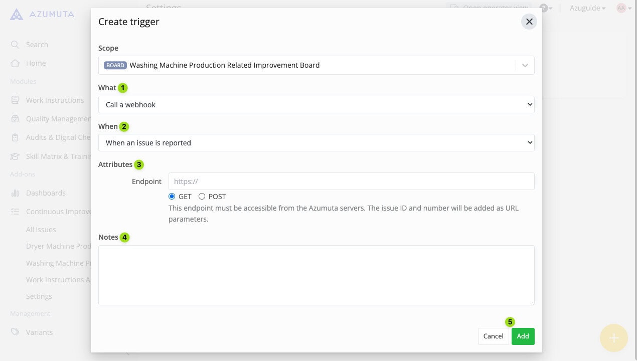 docs calling a webhook for an improvement board 1