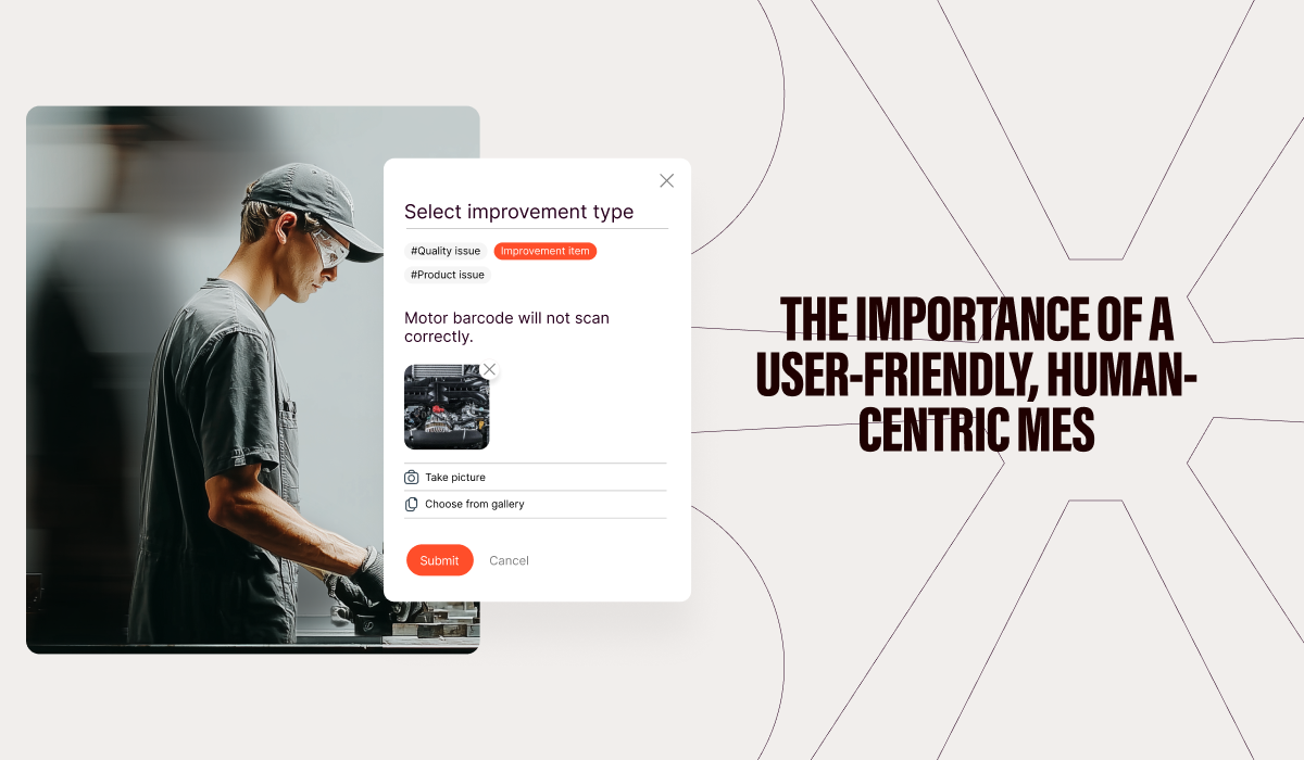 A factory worker assembling something, while a screenshot of azumuta is visible
